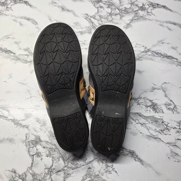 Spenco Woman's 10D "Iron Gate" Blue Gray Suede Braided Detail Topanga Clog - Picture 7 of 10